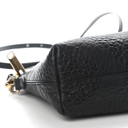 Burberry Signature Grain Calfskin Check Embossed Small Chichester Crossbody Clutch Bag Black 7 of 9