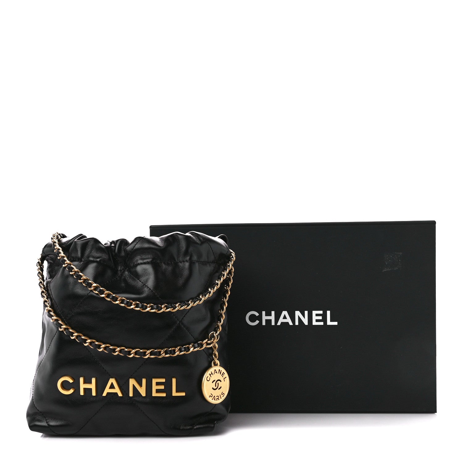 Chanel Shiny Calfskin Quilted Mini Chanel 22 Black 12 of 12