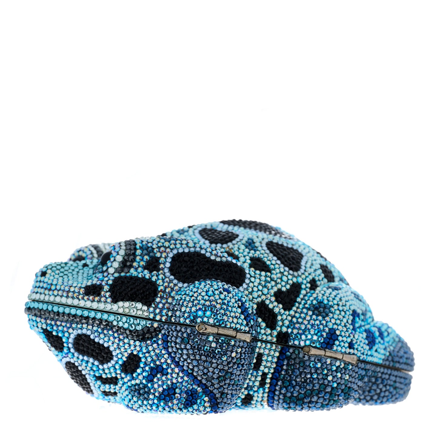 Crystal Frog Minaudiere Chain Clutch Blue