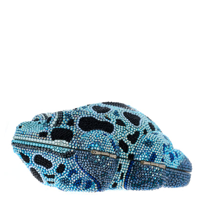 Judith Leiber Crystal Frog Minaudiere Chain Clutch Blue 6 of 12