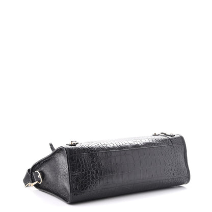 Balenciaga Calfskin Crocodile Embossed Classic Hardware City Black 4 of 7