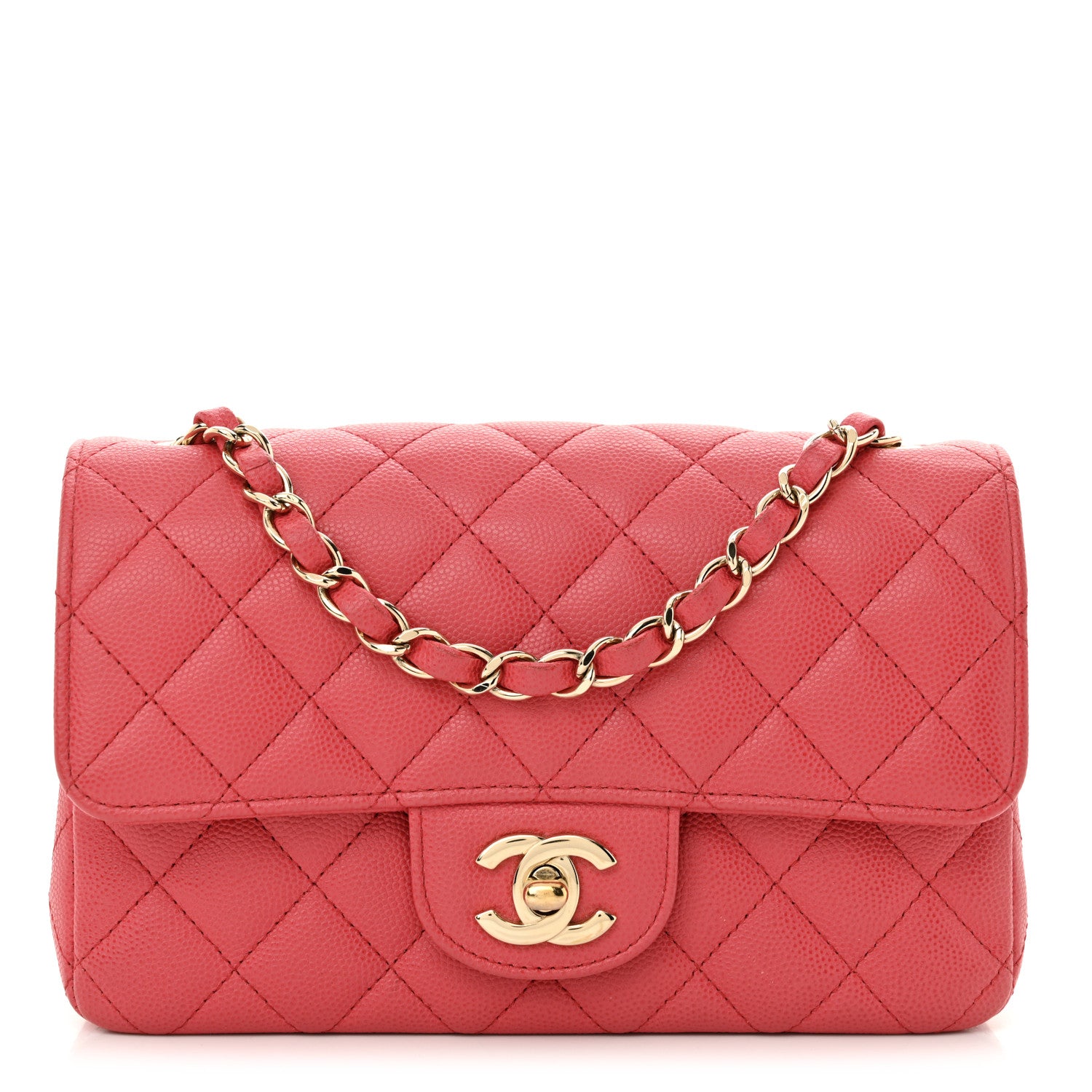 Chanel Caviar Quilted Mini Rectangular Flap Dark Pink 1 of 10
