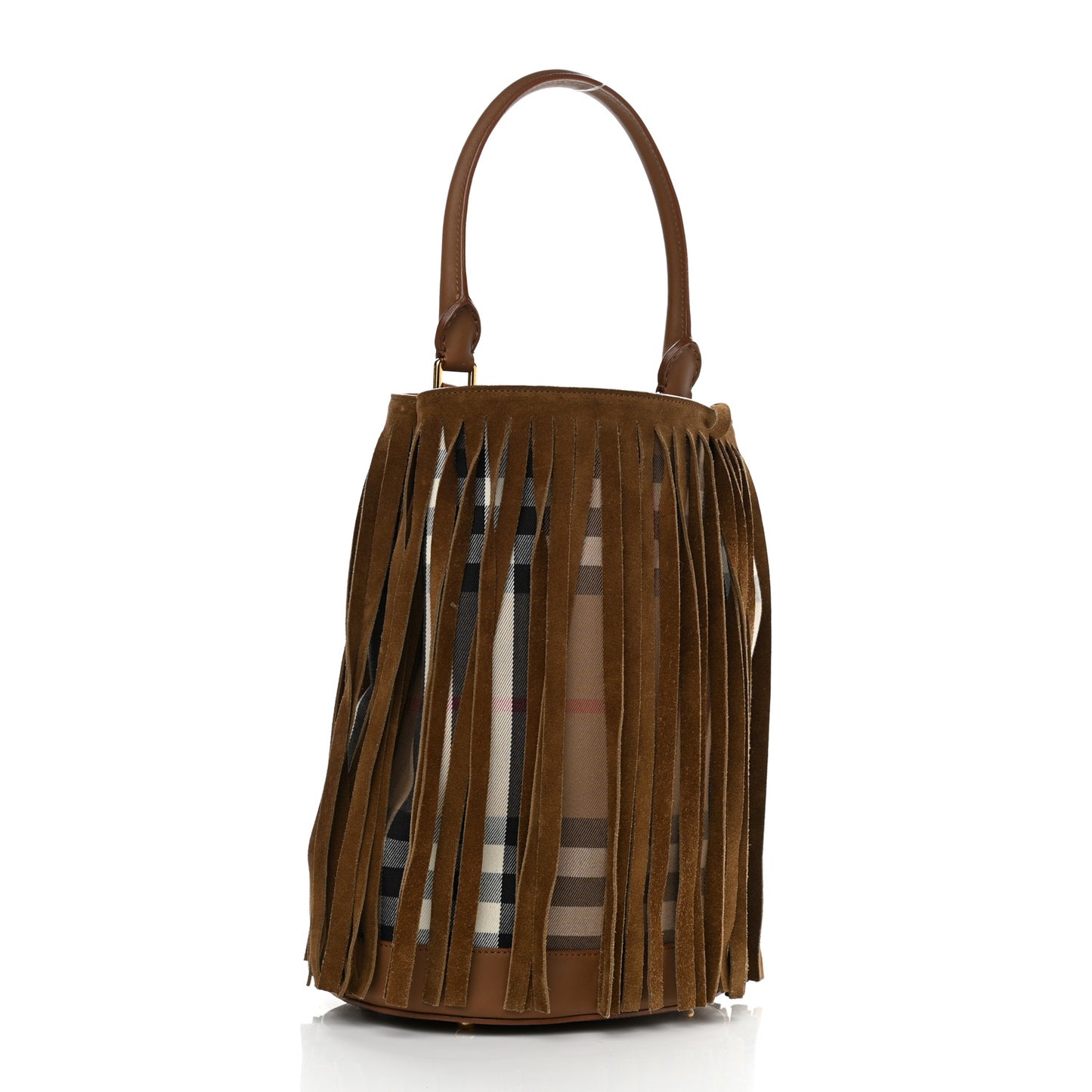 Prorsum Suede Fringe Bucket Bag Brown