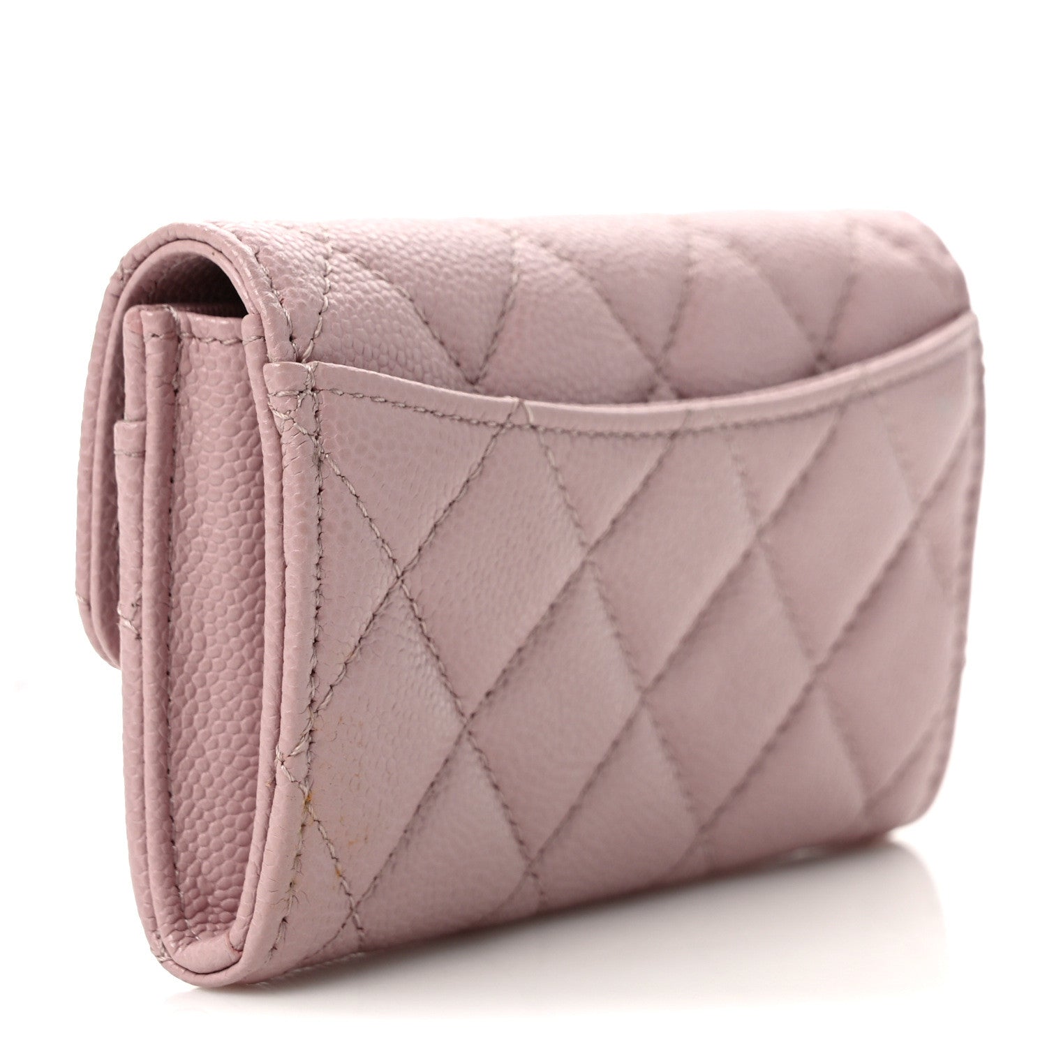 Chanel Caviar Quilted Flap Card Holder Wallet Light Pink 3 of 9