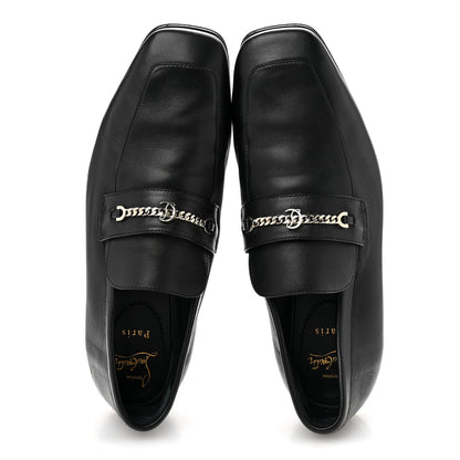 Christian Louboutin Calfskin Mens Monogram Apron Toe Flat Loafers 42 Black 2 of 11