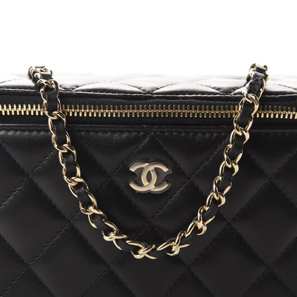 Chanel Lambskin Quilted Small Vanity Case With Chain Black 10 of 11