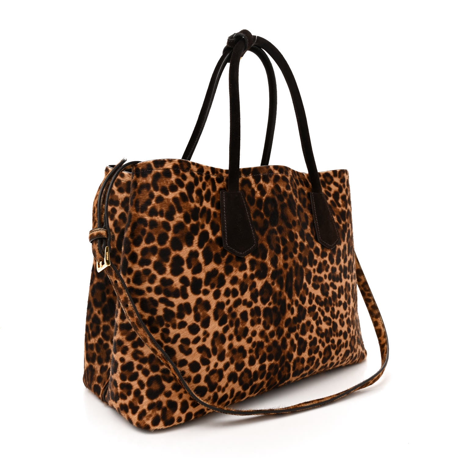 Prada Calf Hair Leopard Print Shoulder Bag Avorio 3 of 11