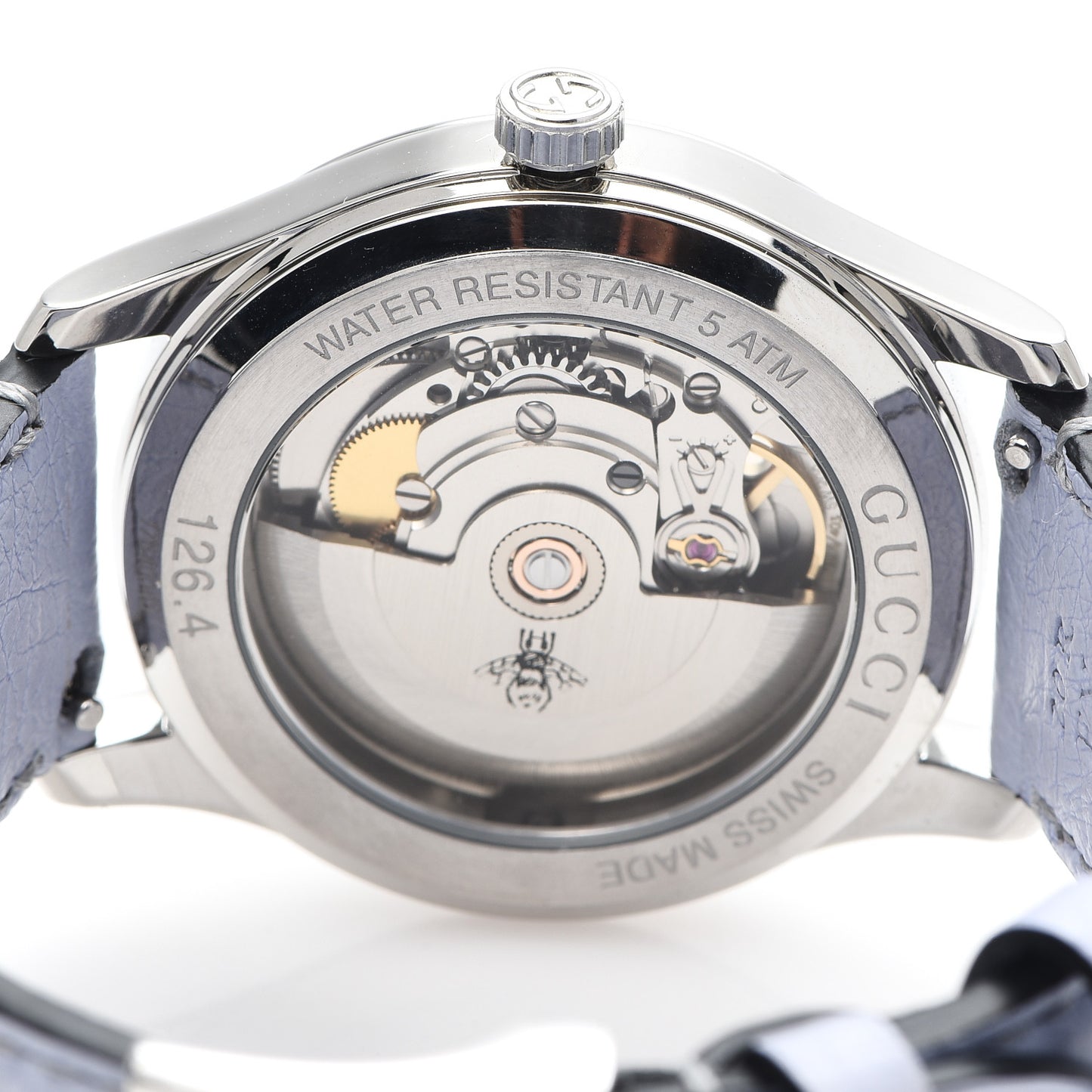 Stainless Steel Ostrich Blue Mother of Pearl 38mm G-Timeless Snake Automatic Watch