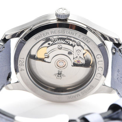 Gucci Stainless Steel Ostrich Blue Mother of Pearl 38mm G-Timeless Snake Automatic Watch 5 of 8