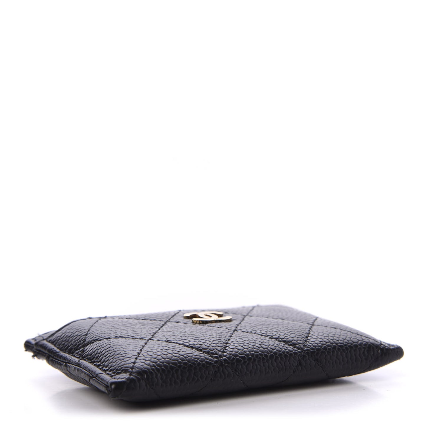 Caviar Quilted Card Holder Black