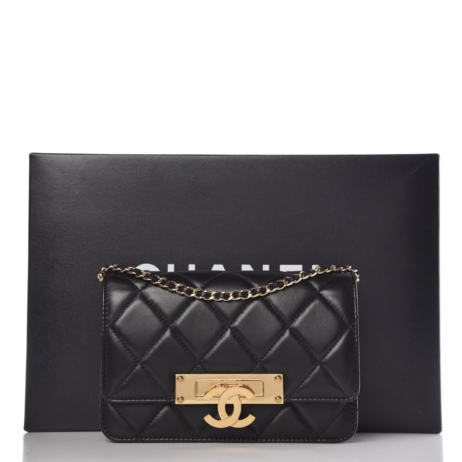 Chanel Lambskin Quilted Golden Class Wallet on Chain WOC Black 10 of 10