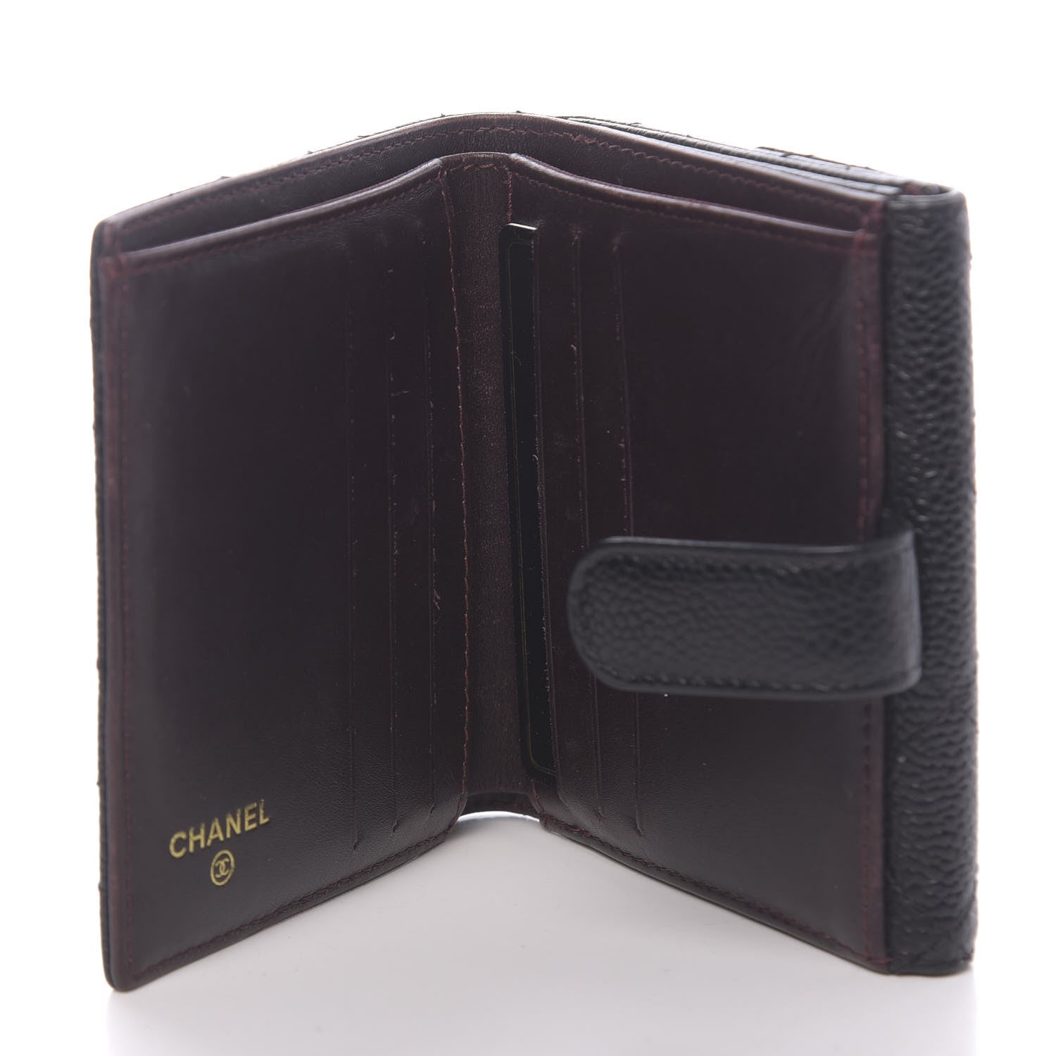 Chanel Caviar Quilted Compact French Flap Wallet Black 5 of 9