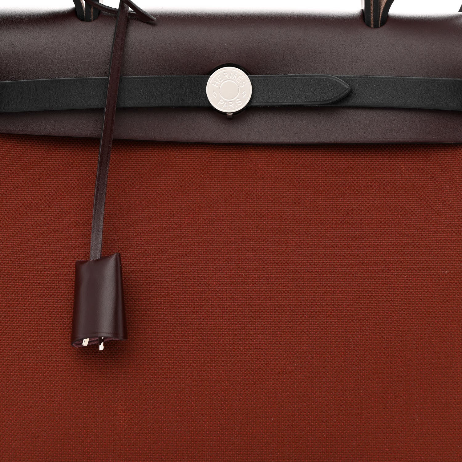Hermes Military Toile Vache Hunter Tri-Color Herbag Zip Retourne 31 PM Rouge H Ebene Black 9 of 12