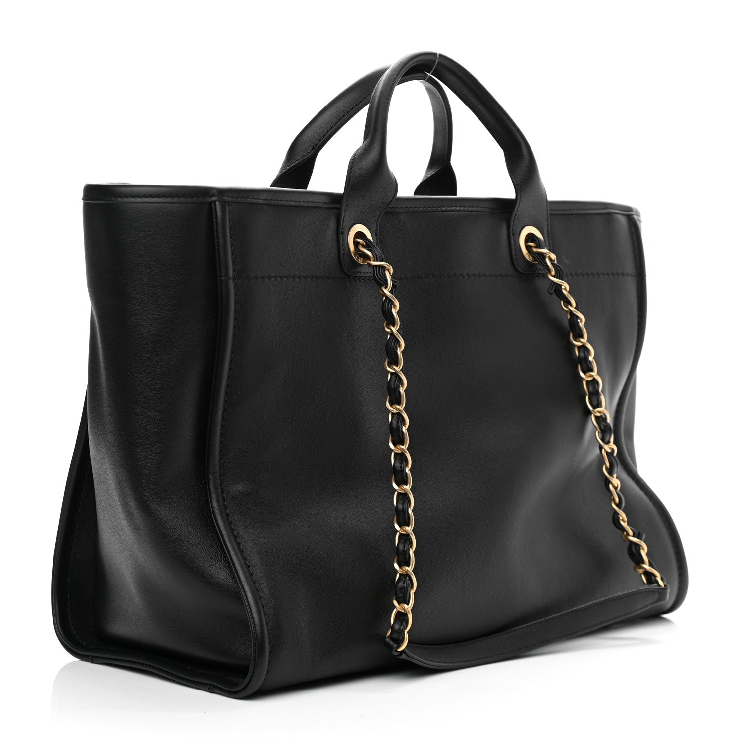 Chanel Calfskin Medium Deauville Tote Black Multicolor 4 of 11