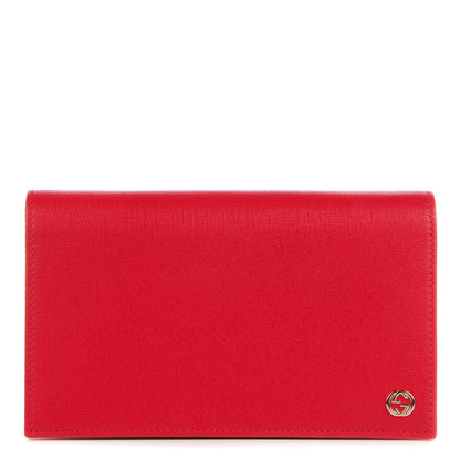 Gucci Textured Calfskin Medium Betty Chain Wallet Tabasco Red 1 of 7