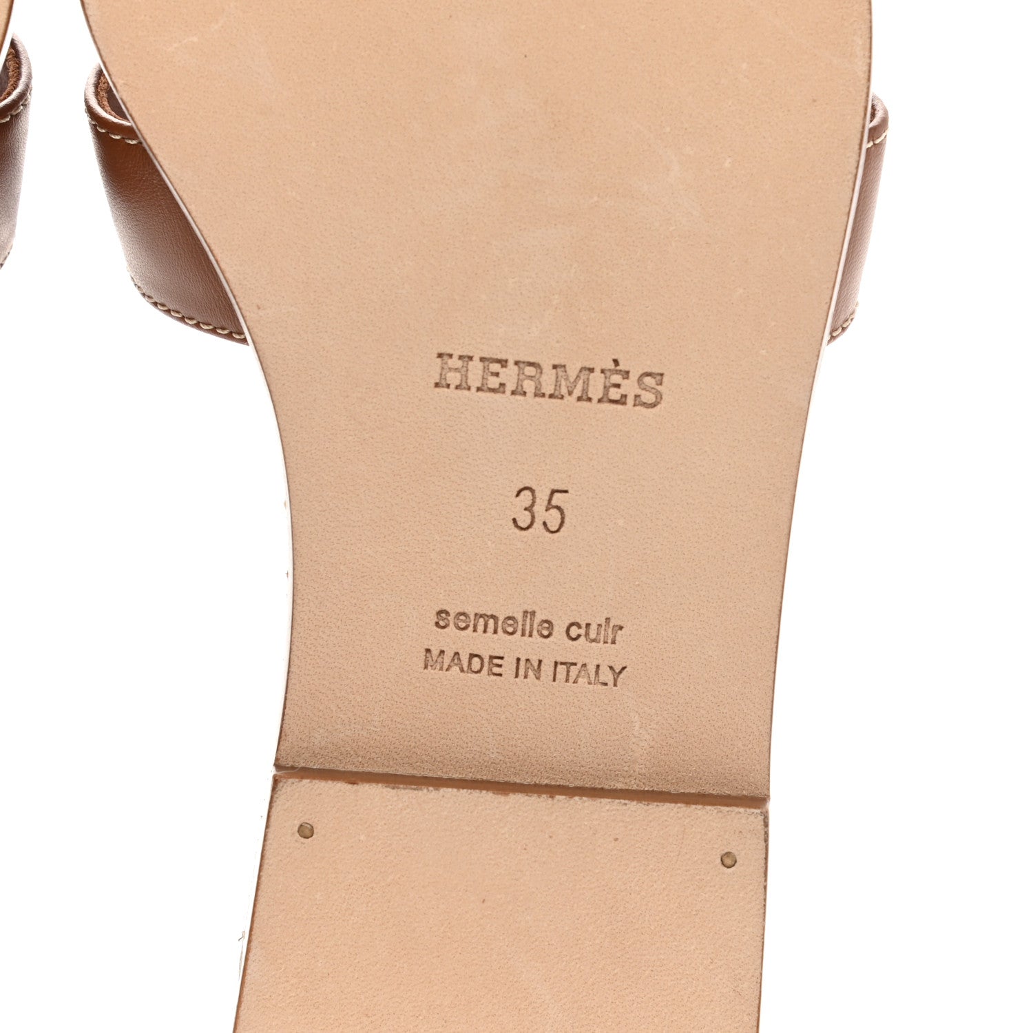 Hermes Box Calfskin Oran Sandals 35 Gold 6 of 8