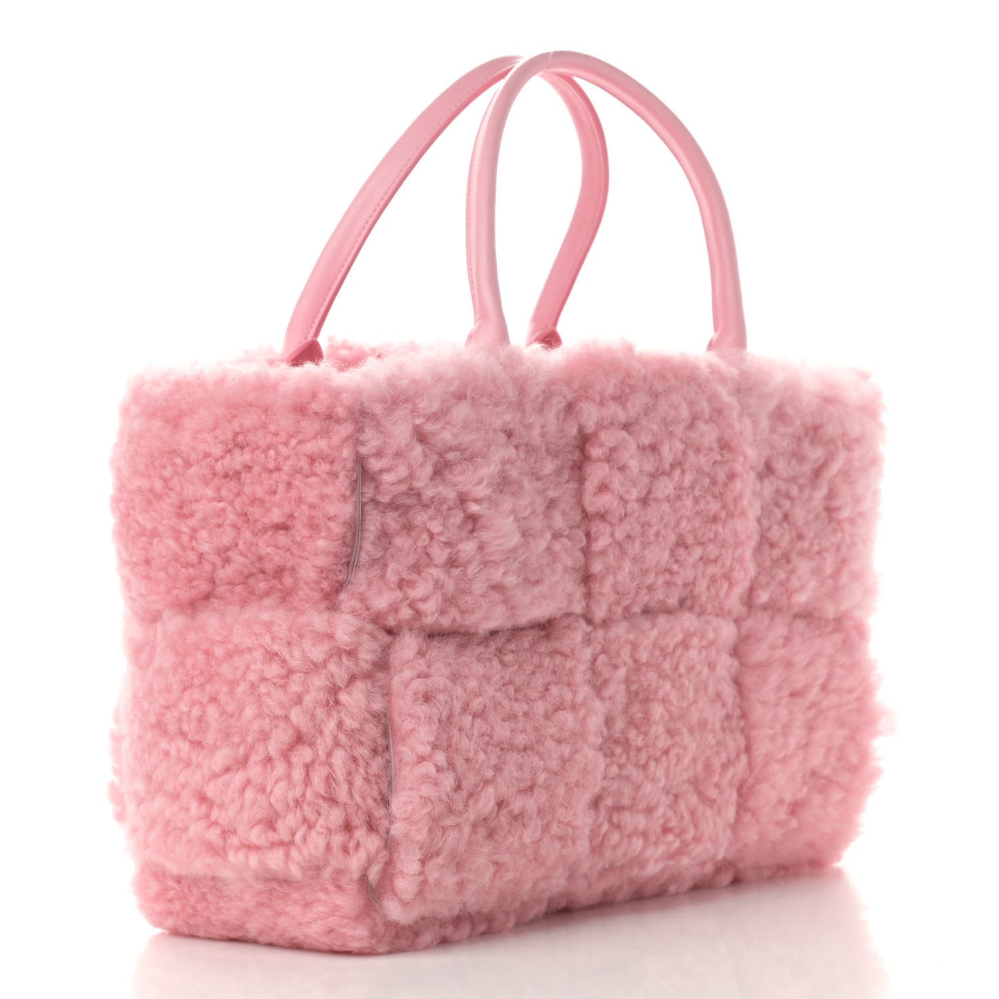 Shearling Small Intrecciato Arco Tote Popsicle