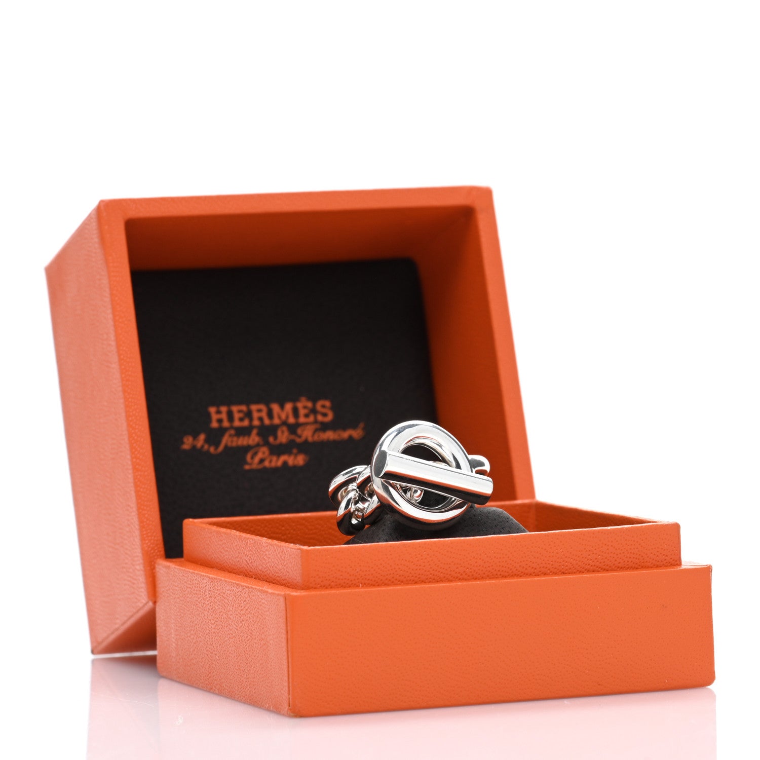 Hermes Sterling Silver GM Croisette Ring 54 6.75 5 of 5