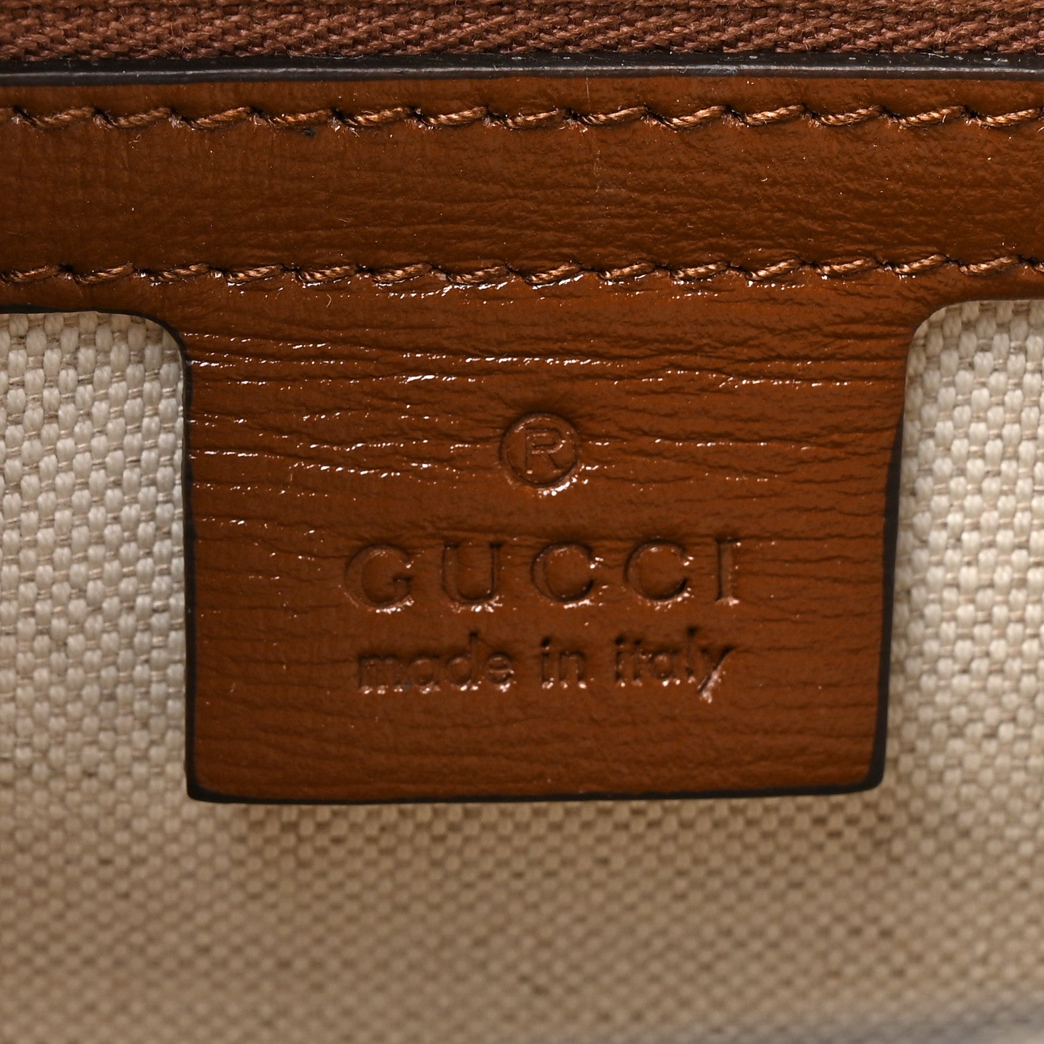 Gucci GG Supreme Monogram Azalea Calfskin Small Retro Interlocking G Tote Bag Beige Ebony Brown Sugar 6 of 12