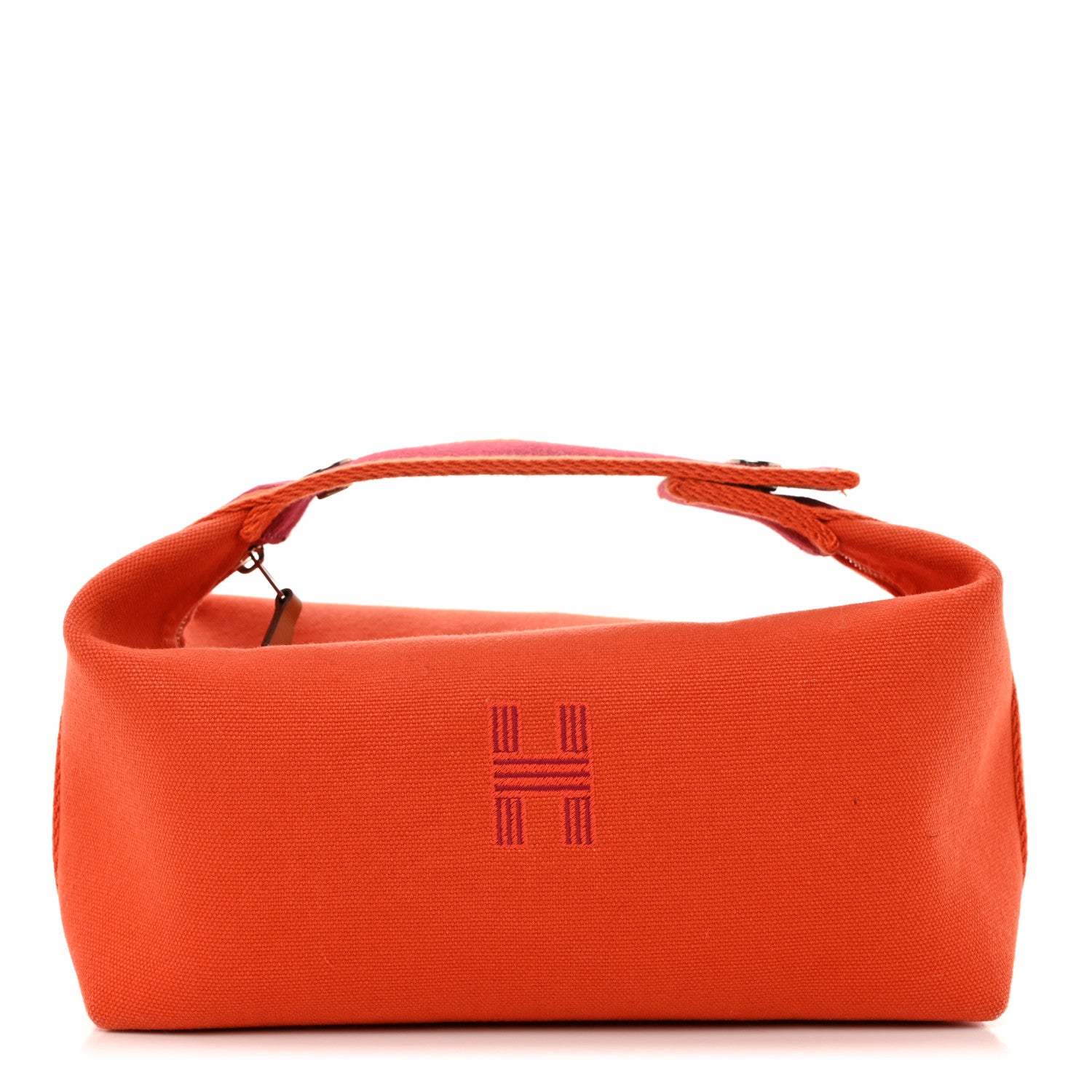 Hermes Canvas Small Bride-A-Brac Pouch Orange Burgundy 1 of 7