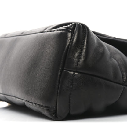 Saint Laurent Lambskin Quilted Tri-Metal Small Loulou Puffer Monogram Chain Satchel  Black 10 of 10