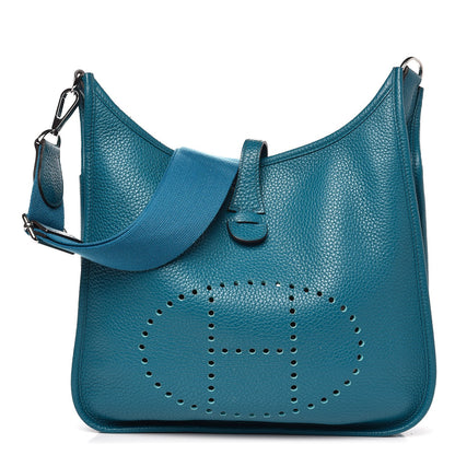 Hermes Taurillon Clemence Evelyne III PM Bleu Izmir 1 of 8