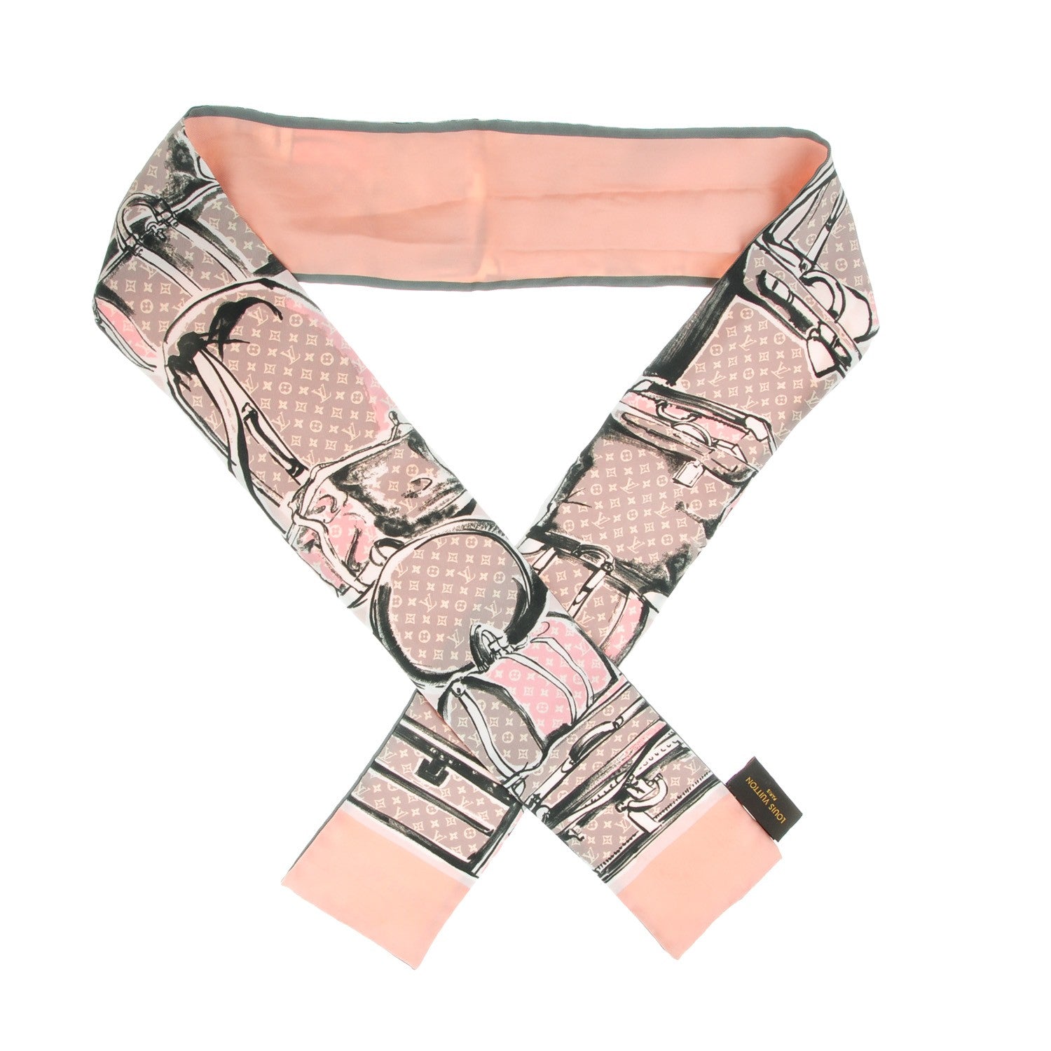 Louis Vuitton Silk Monogram Trunks Bandeau Rose Poudre 1 of 8