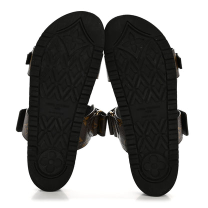 Louis Vuitton Monogram Bom Dia Mule Sandals 39 Black 6 of 10