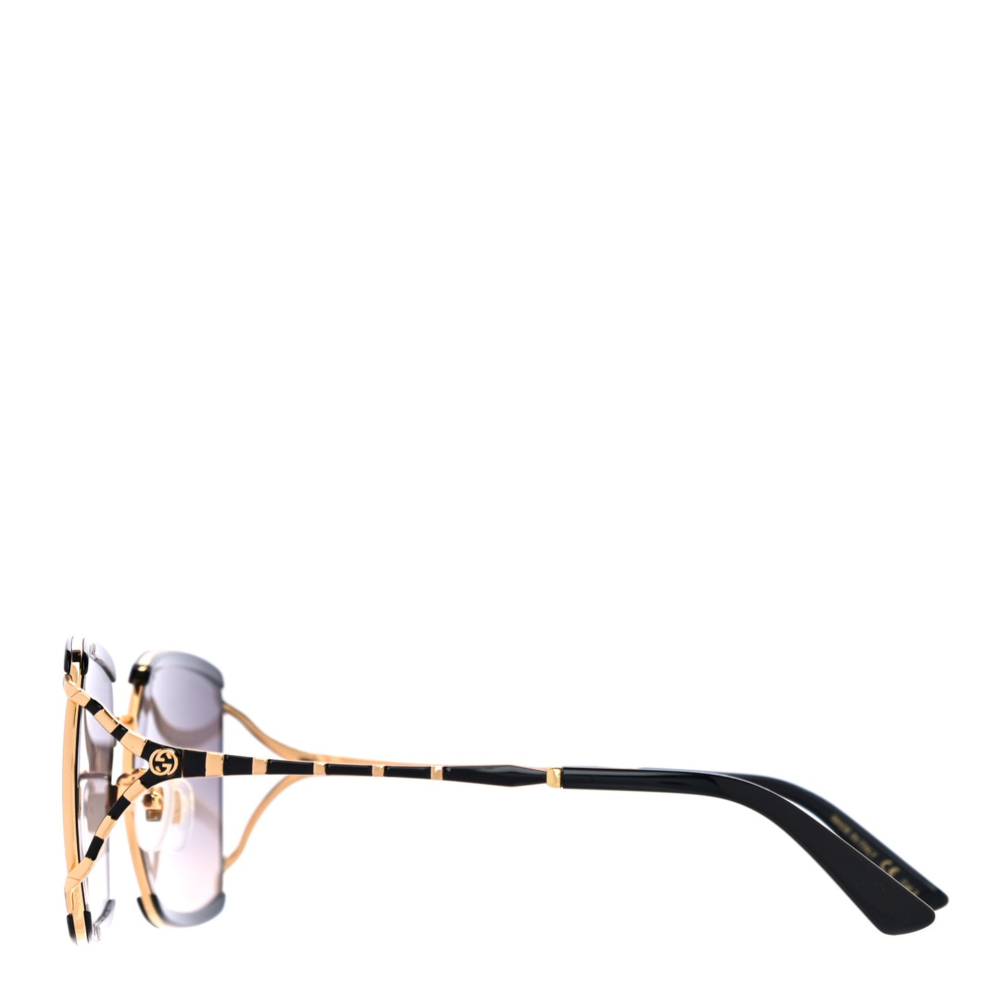 Metal Square Frame GG0593SK Sunglasses Gold Black