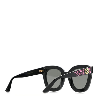 Gucci Acetate Hearts Cat Eye Sunglasses GG0116S Black Pink 4 of 8