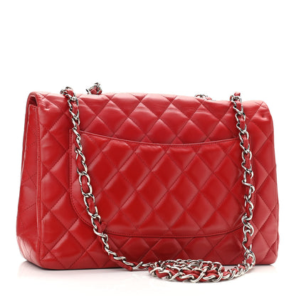 Chanel Lambskin Quilted Jumbo Double Flap Red 3 of 12