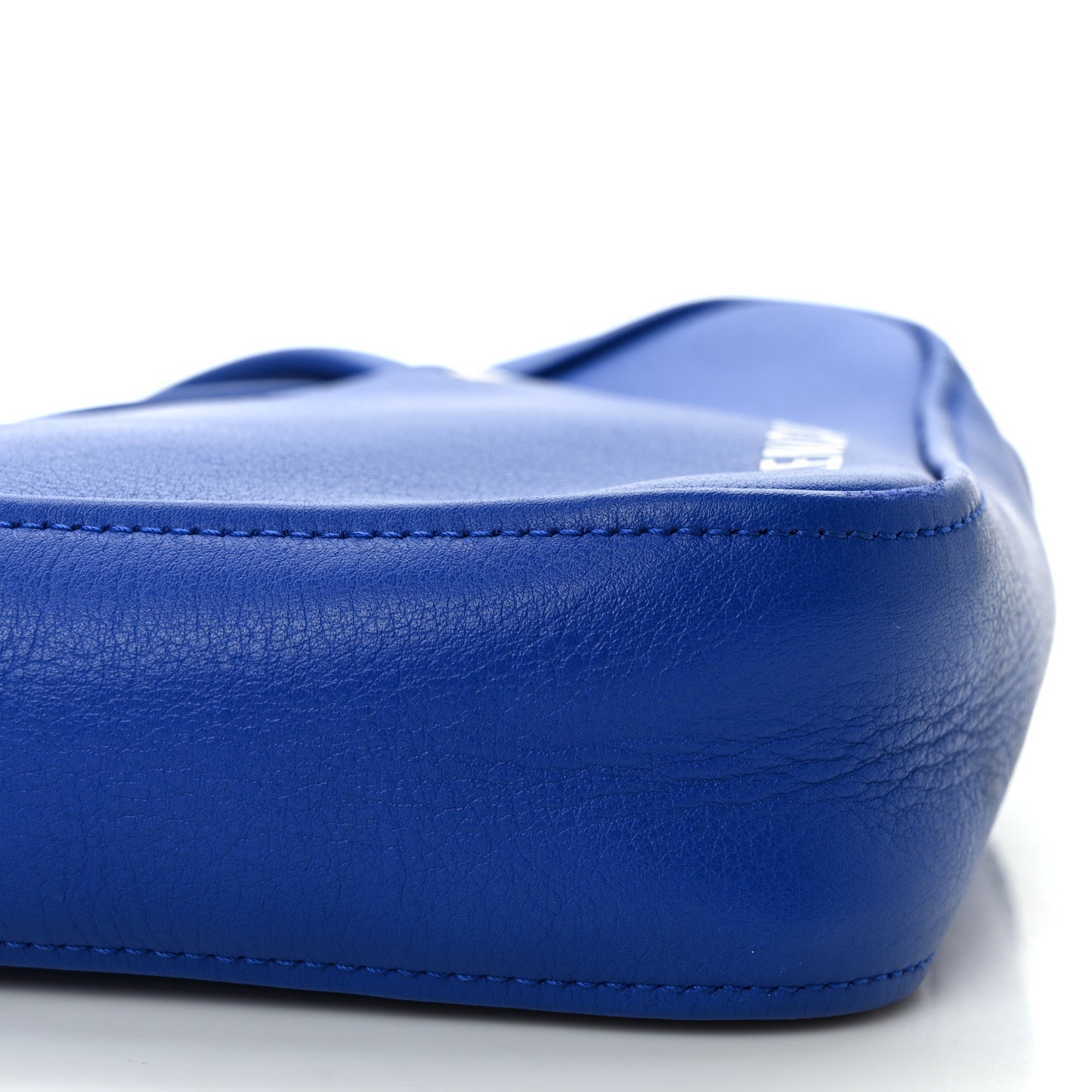 Shiny Day Calfskin Logo XS Triangle Chain Duffle Bleu Roi White