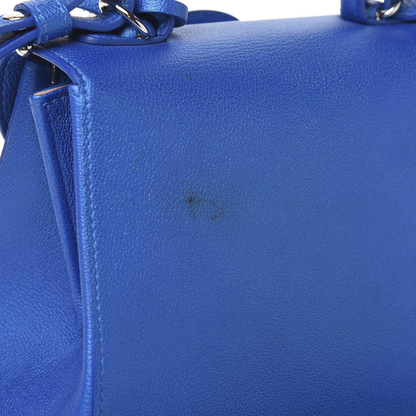 Metallic Grained Calfskin Mini Brillant Satchel Satin Electric