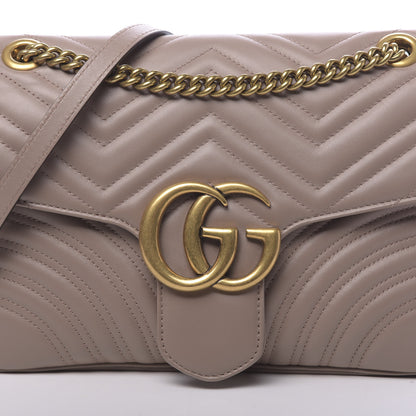 Gucci Calfskin Matelasse Medium GG Marmont Shoulder Bag Porcelain Rose 9 of 12
