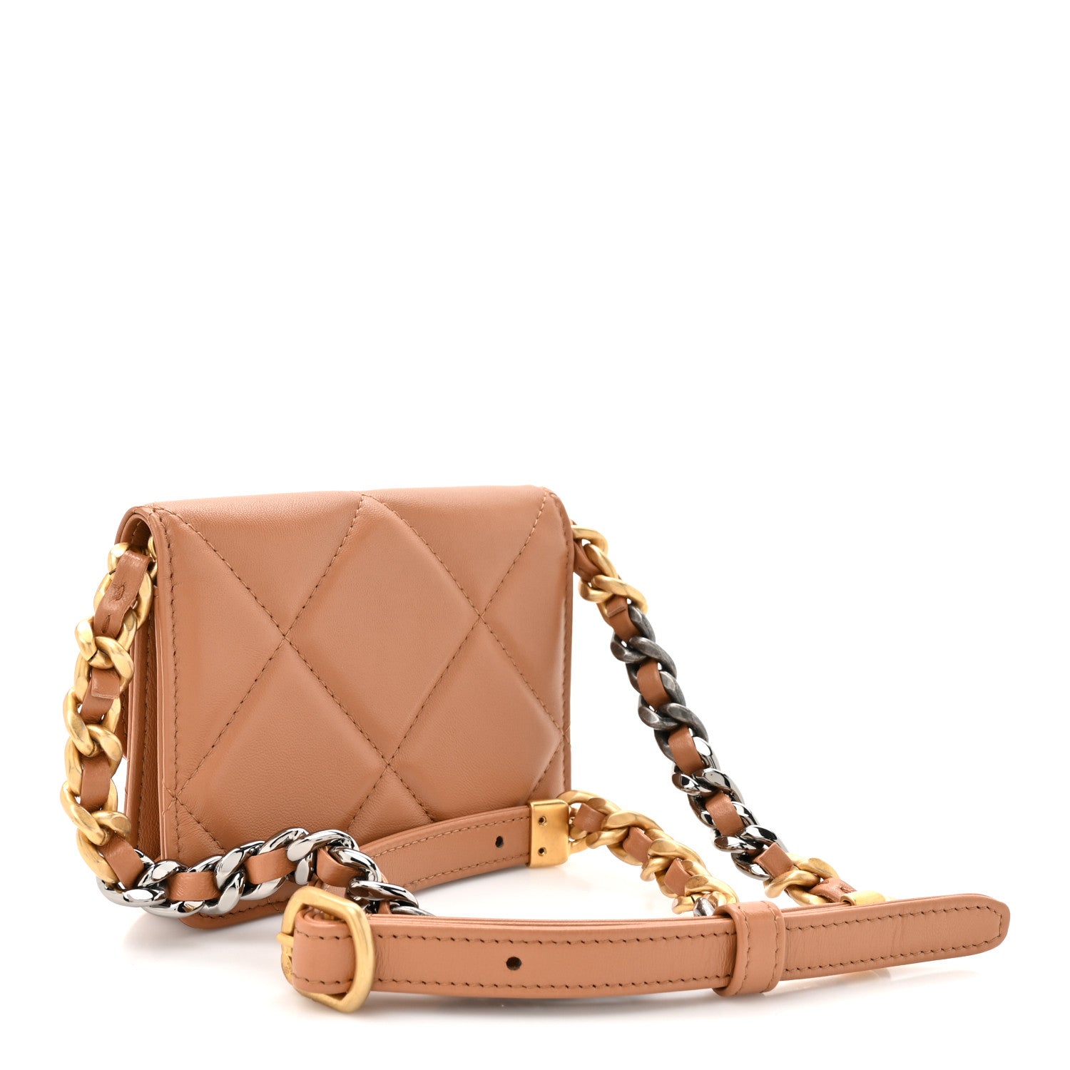 Chanel Lambskin Quilted Chanel 19 Flap Belt Bag Brown 3 of 11