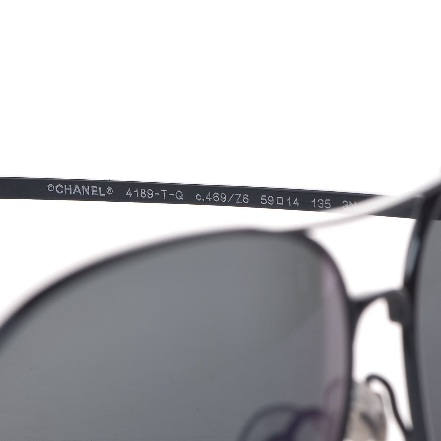 Chanel Metal Aviator CC Sunglasses 4189 T-Q Black 7 of 9
