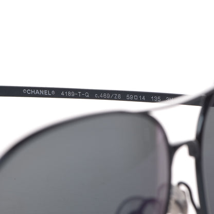 Chanel Metal Aviator CC Sunglasses 4189 T-Q Black 7 of 9