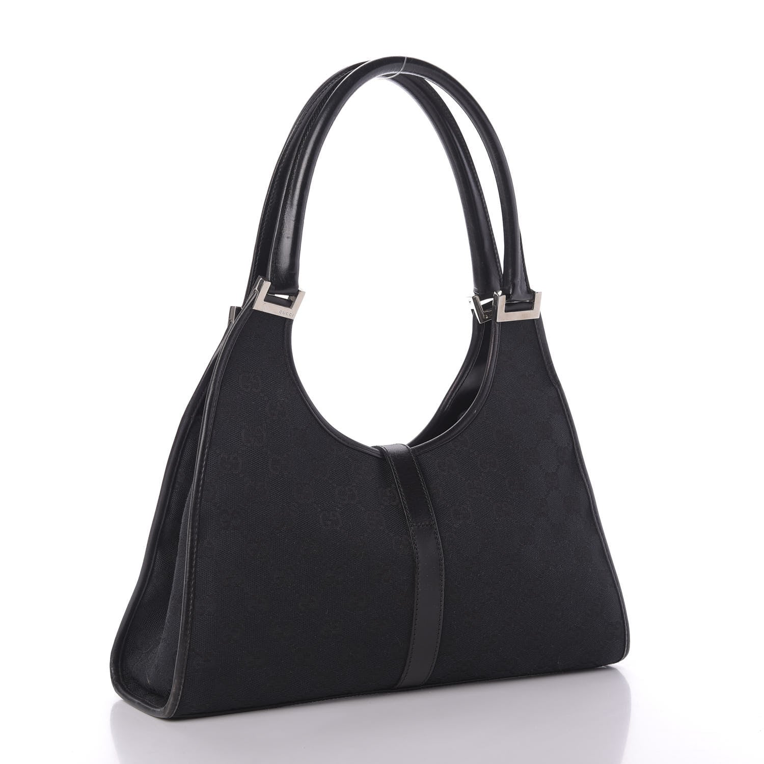 Gucci Monogram Bardot Shoulder Bag Black 3 of 9