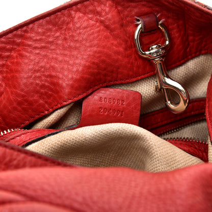 Gucci Pebbled Calfskin Medium Soho Chain Shoulder Bag Tabasco Red 9 of 13