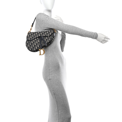 Christian Dior Oblique Saddle Bag Blue 2 of 11