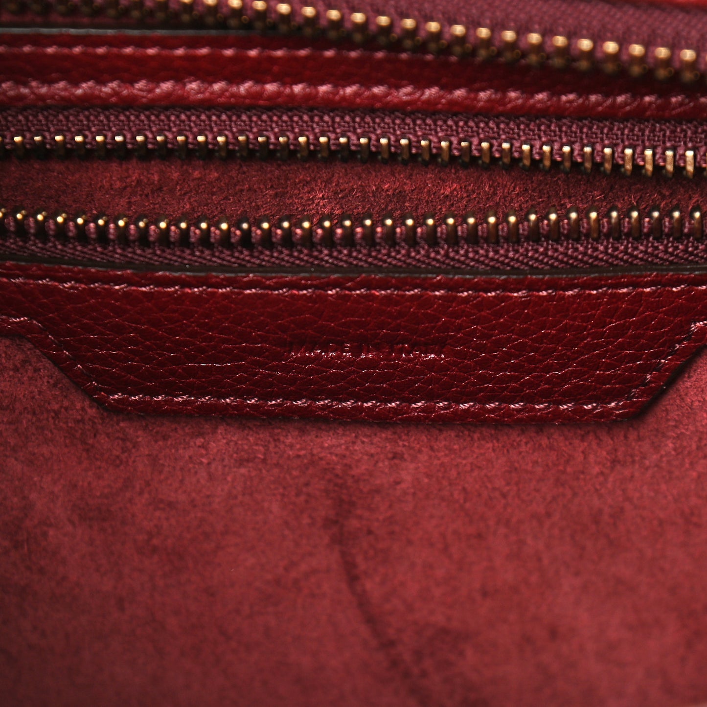 Drummed Calfskin Micro Luggage Light Burgundy
