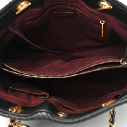 Chanel Wrinkled Lambskin Chevron Quilted Surpique Tote Black 5 of 11