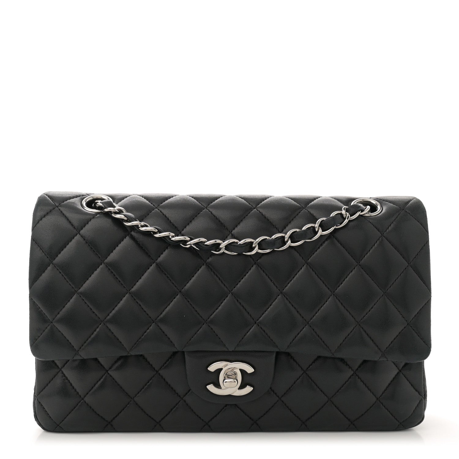 Chanel Lambskin Quilted Medium Double Flap Black 1 of 13