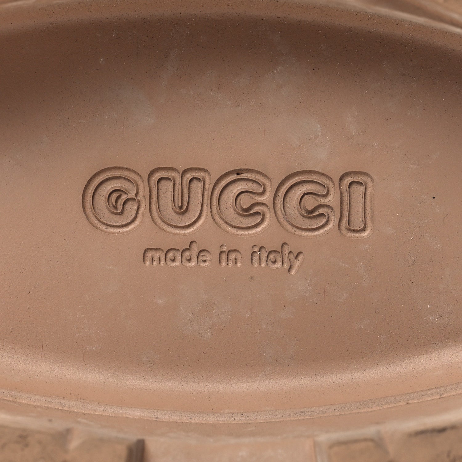 Gucci Rubber GG Monogram Perforated Elea Platform 55mm Lug Sole Sandals 37 Vintage Camel 8 of 9