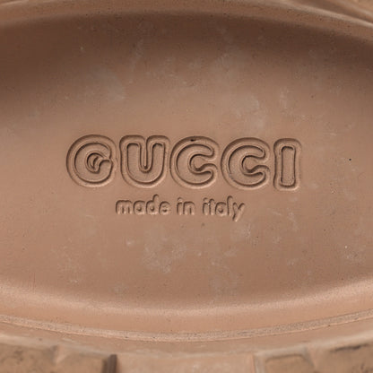 Gucci Rubber GG Monogram Perforated Elea Platform 55mm Lug Sole Sandals 37 Vintage Camel 8 of 9