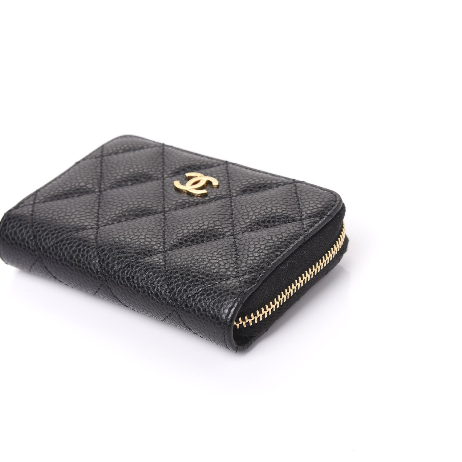 Chanel Caviar Quilted Zip Coin Purse Black 9 of 10