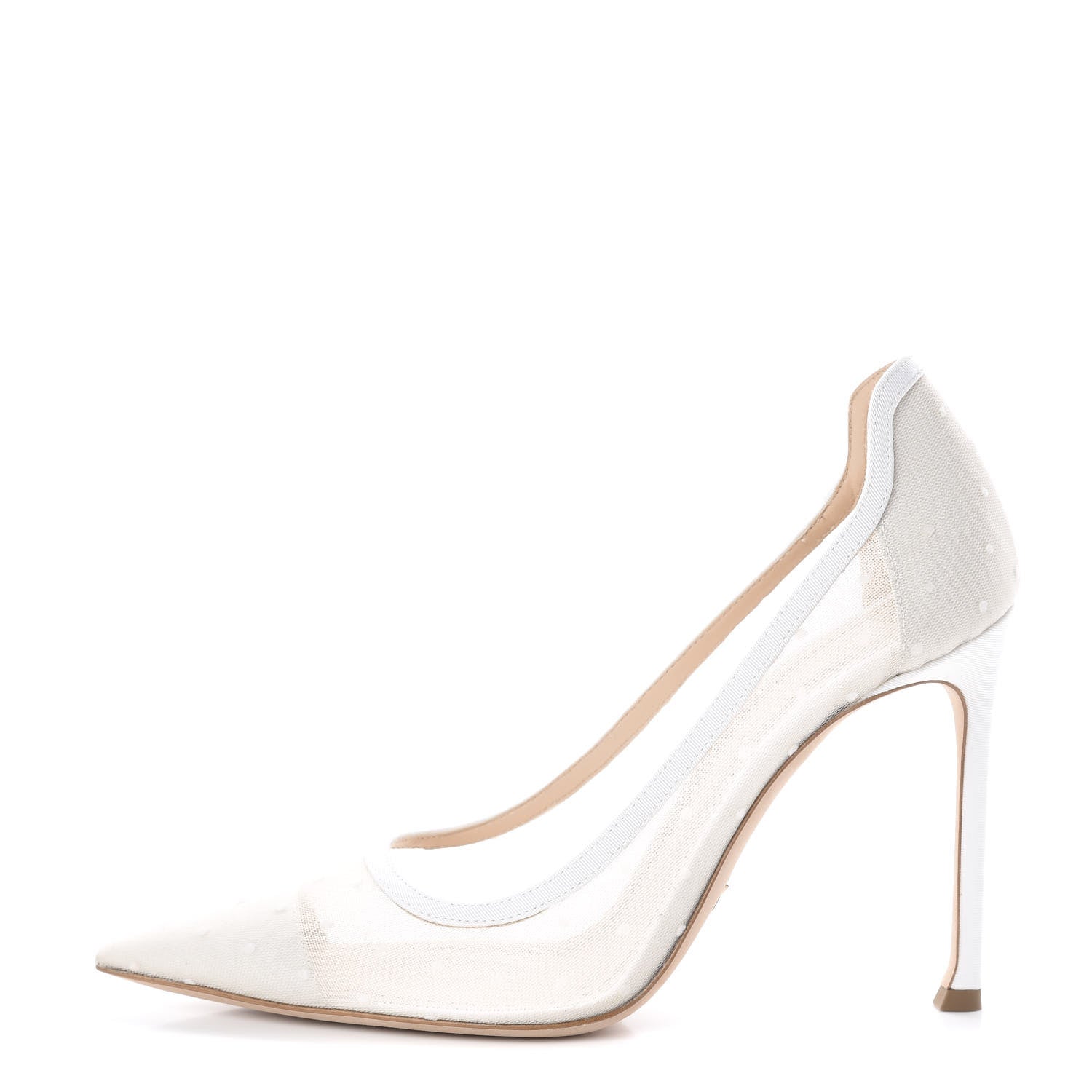 Christian Dior Grosgrain Dotted Swiss Mesh Plumetis D-Moi Pumps 39 White 1 of 7