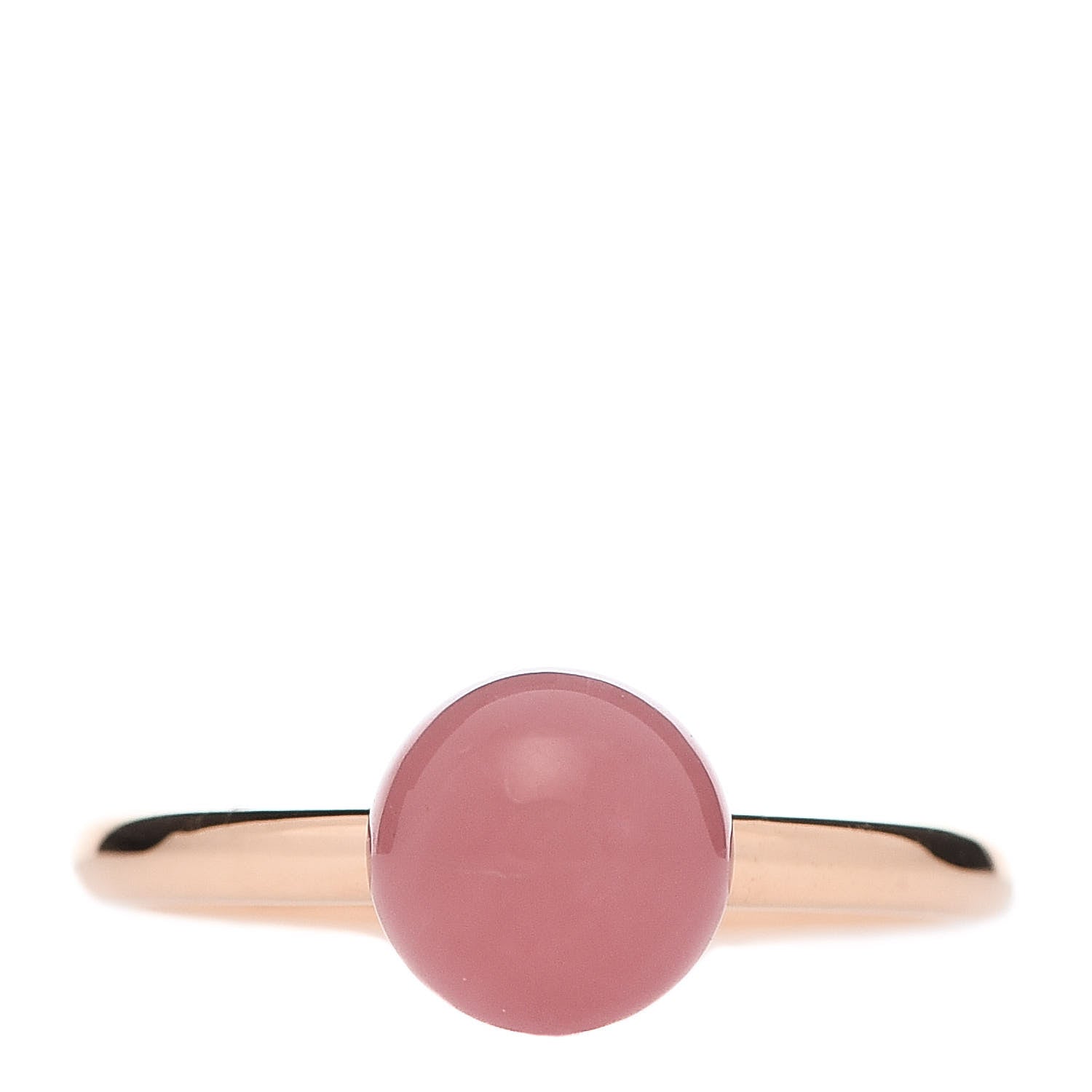 Tiffany 18K Rose Gold Rose Quartz HardWear Ball Ring 54 7 1 of 5