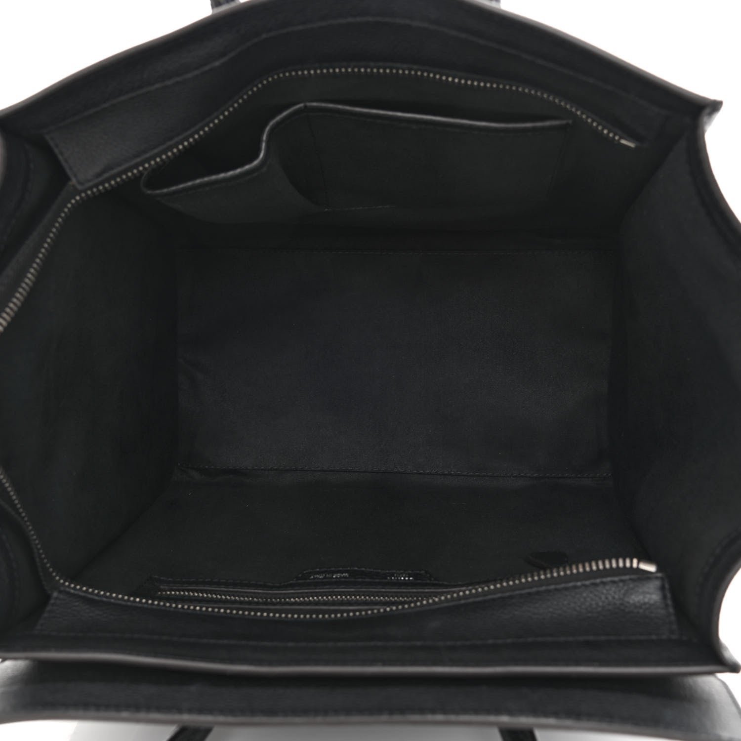 Celine Drummed Calfskin Micro Luggage Black 5 of 10