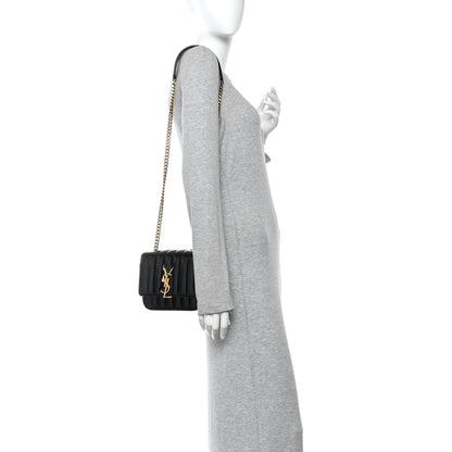 Saint Laurent Patent Calfskin Matelasse Monogram Small Vicky Chain Bag Black 2 of 10